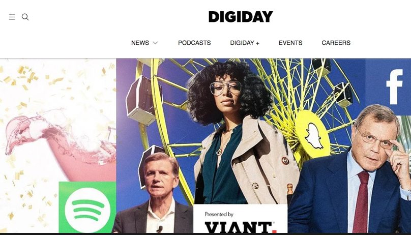 Screenshot of Digiday blog