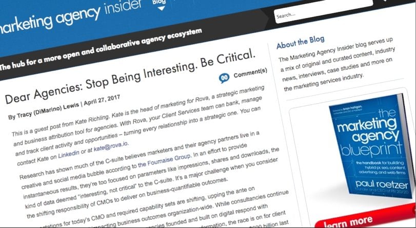 Screenshot of Marketing Agency Insider blog