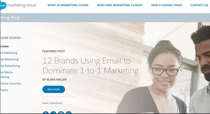 Screenshot of Salesforce Marketing Cloud blog
