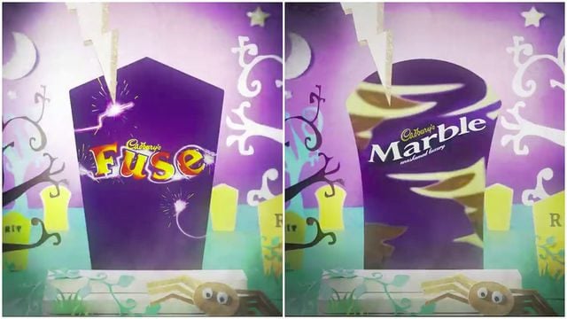 Screenshots of Cadbury Fuse and Cadbury Marble marketing campaigns 