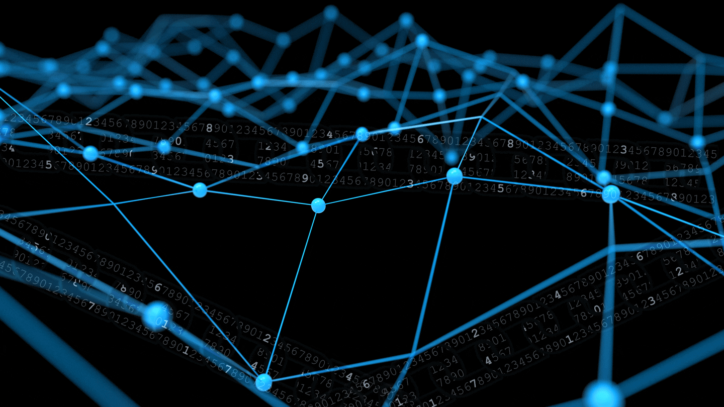 interconnected web of data depicting blockchain