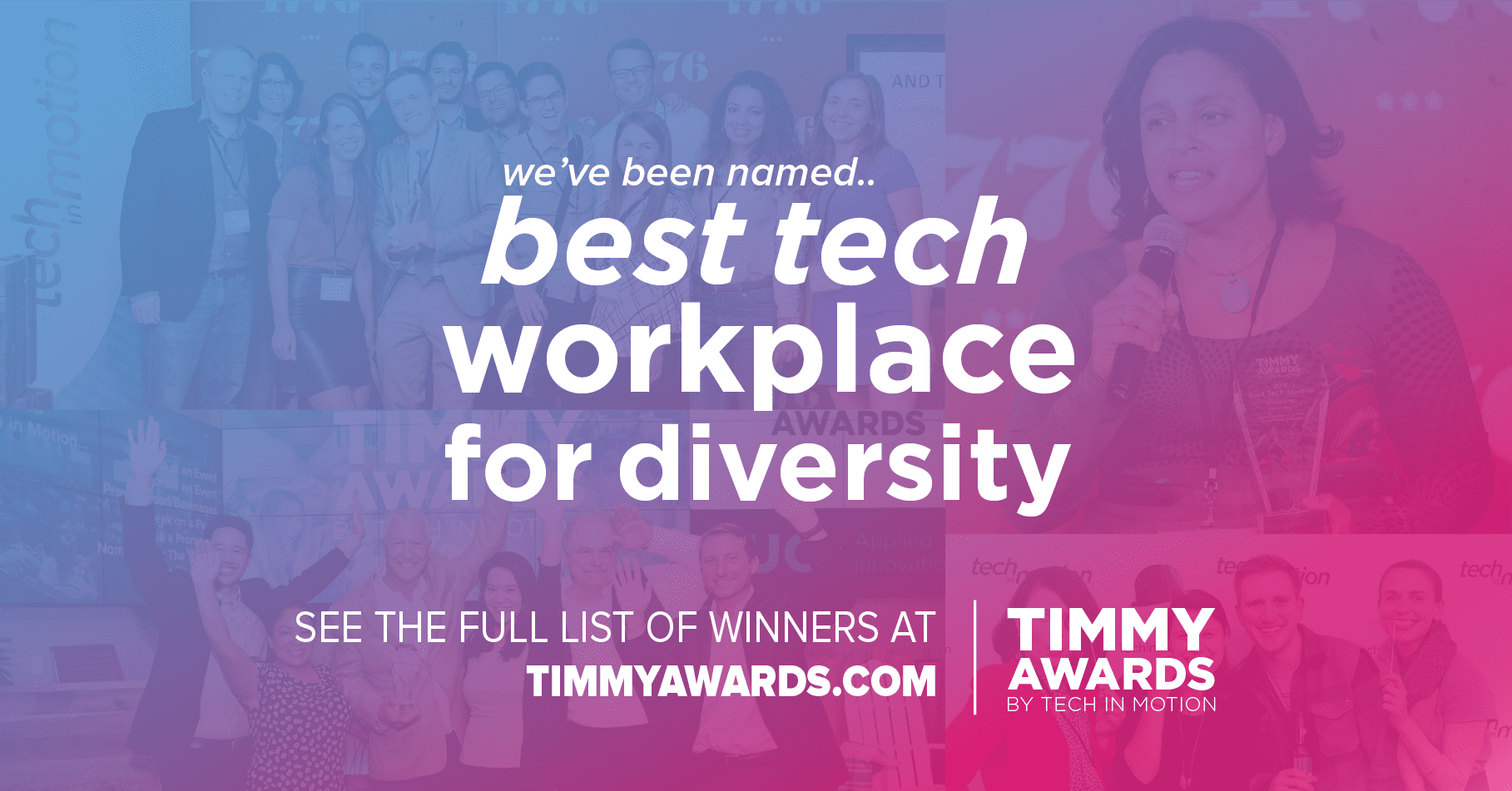 Poster announcing DAP being named as Digital Authority Partners as the Best Tech Workplace for Diversity in 2018.