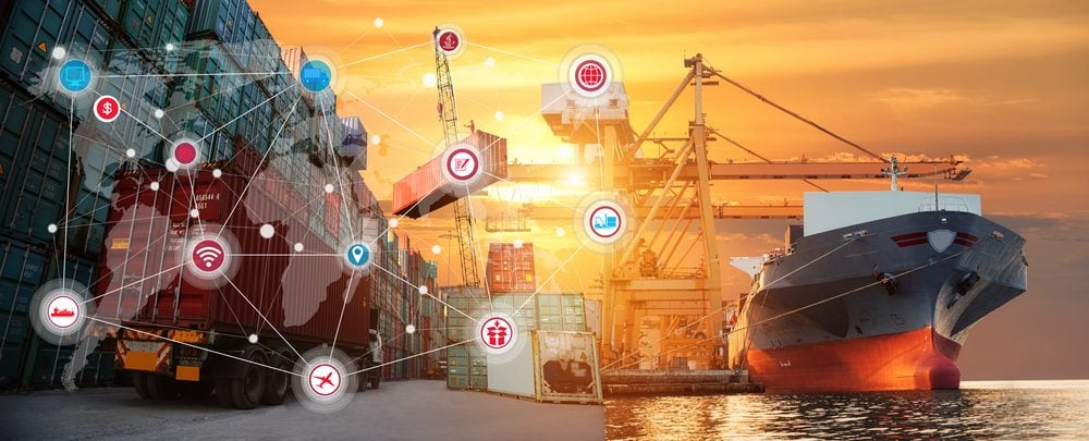 Digitized representation of how AI can improve the supply chain