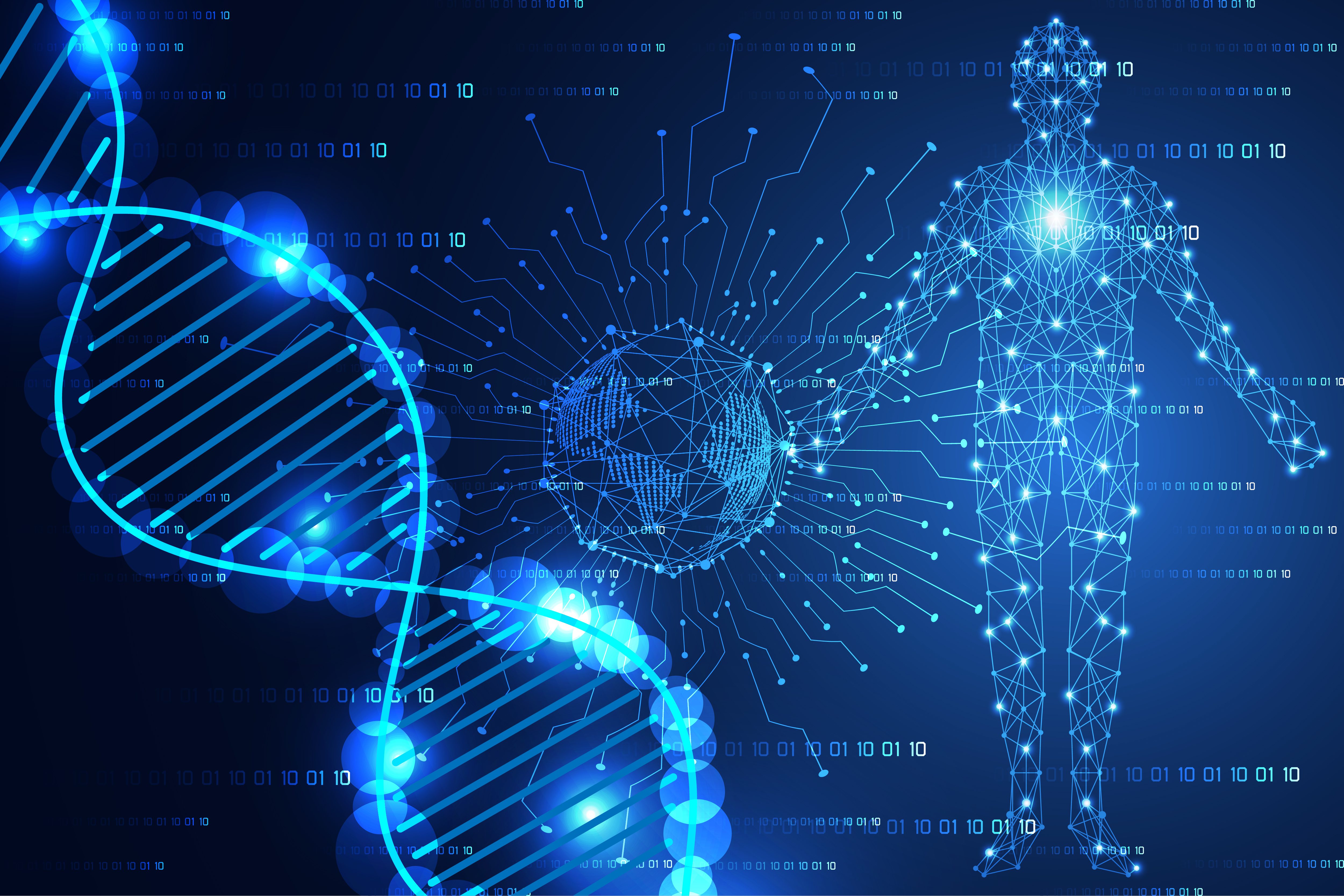 Digitized depiction of a human genome sequence