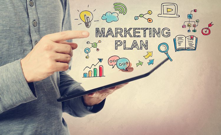 Person holding a marketing plan