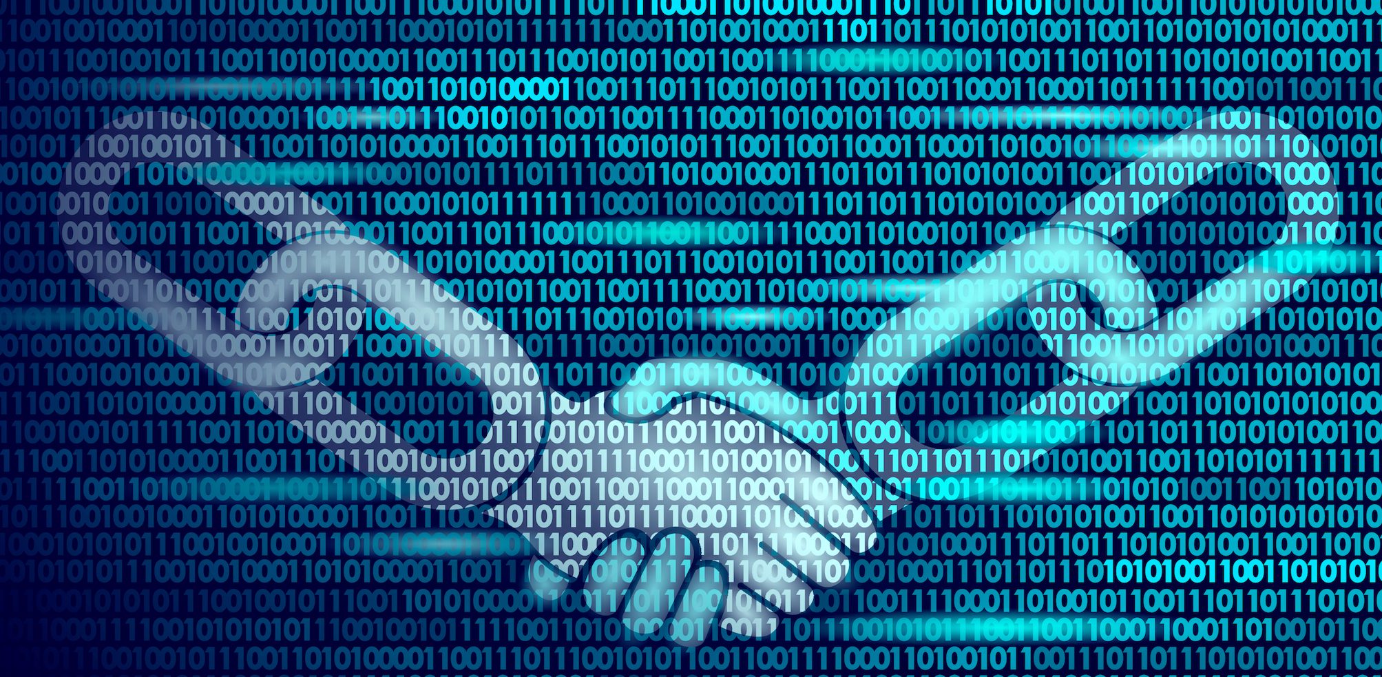 Digitalized image of a handshake
