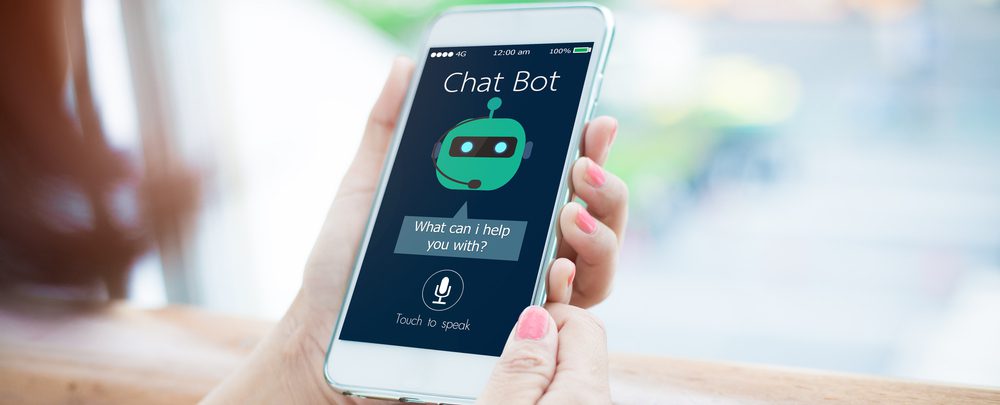 Smartphone with a Chatbot app on it.