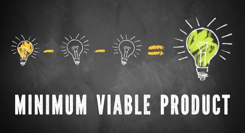 An equation with the words "minimum viable product" underneath it.