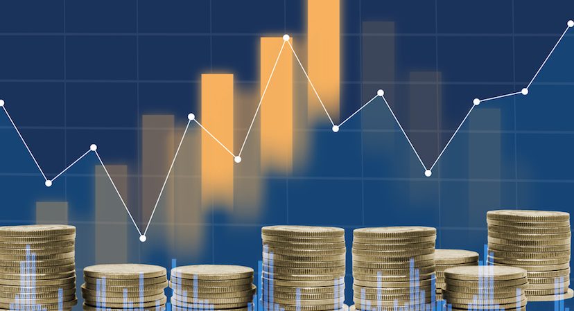 A line graph with currency shown at the bottom