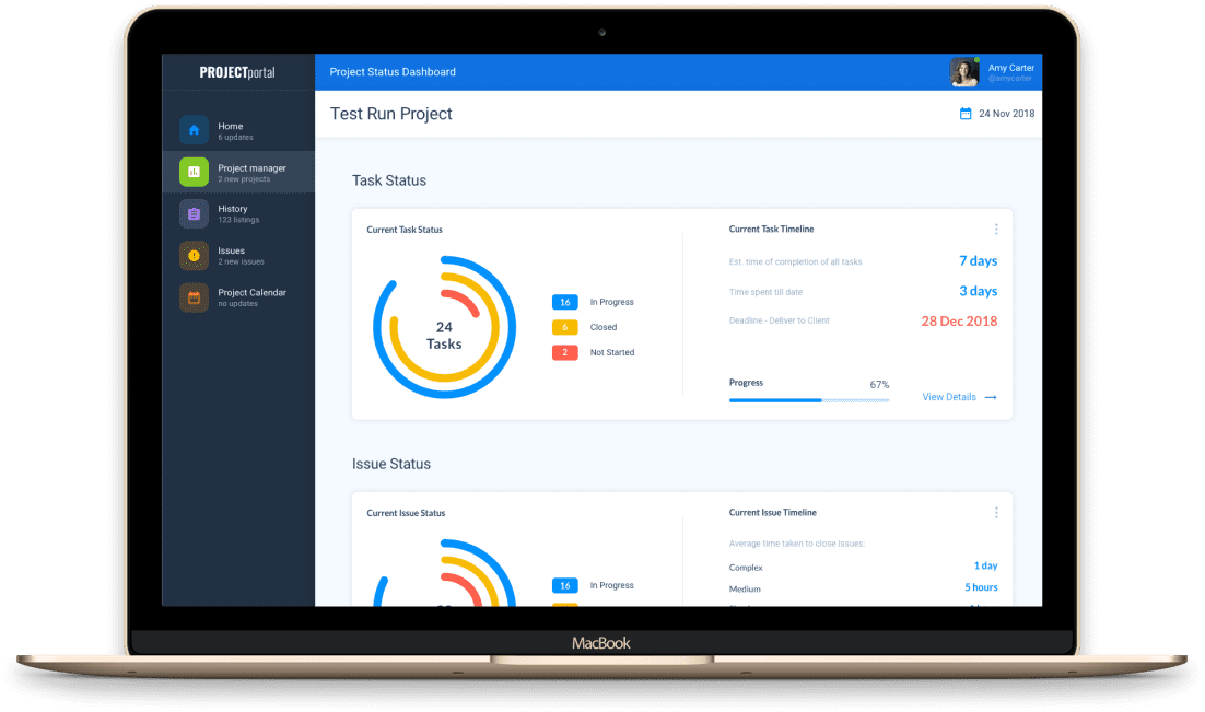 An analytics platform shown on a desktop.