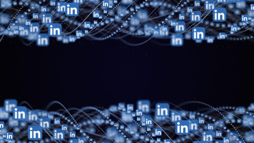 Intertwined rows of Linkedin Marketing data
