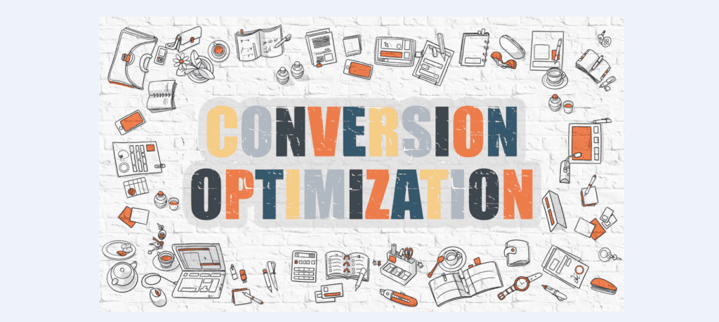 Graphic with the words "Conversion Optimization" on it