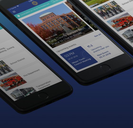 Mobile apps shown on mobile devices.