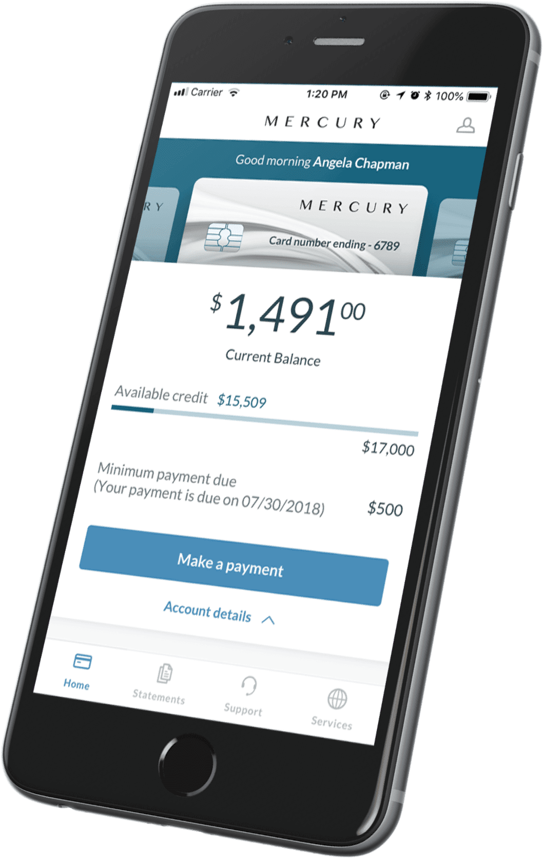 Financial app CreditShop shown on a mobile device