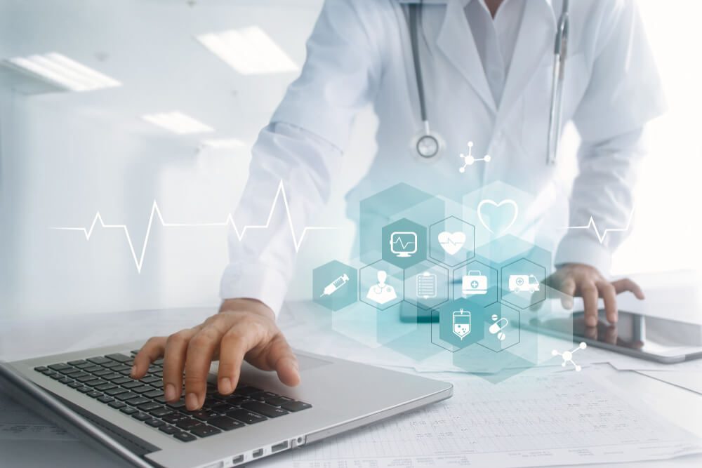 marketing for medical practices_Medicine doctor hand touching laptop and tablet interface as medical network connection with icon modern on virtual screen, Digital healthcare, medical technology network and innovation concept