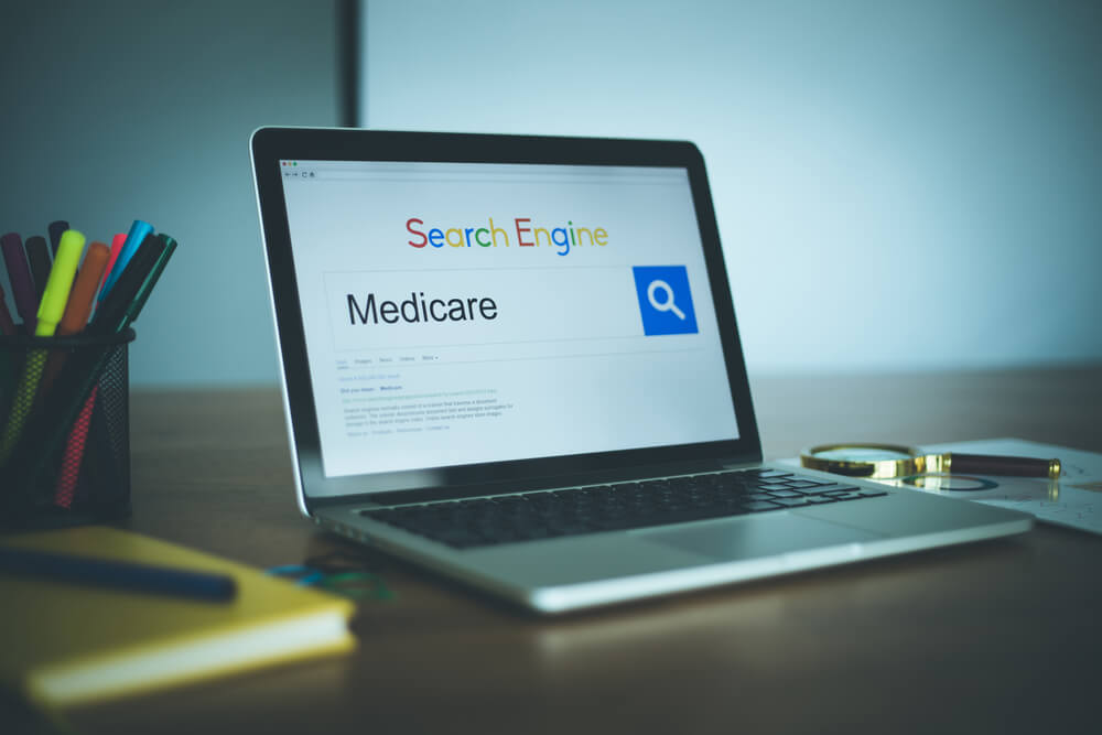 seo for medical practices_Search Engine Concept: Searching MEDICARE on Internet