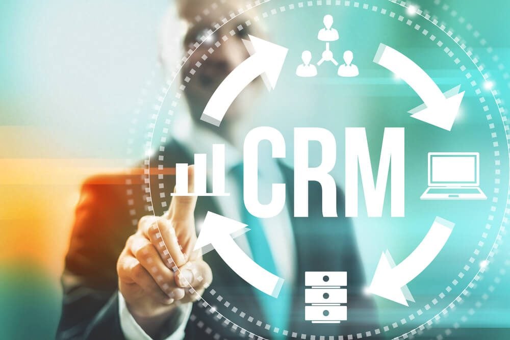 CRM_Customer relationship management concept man selecting CRM