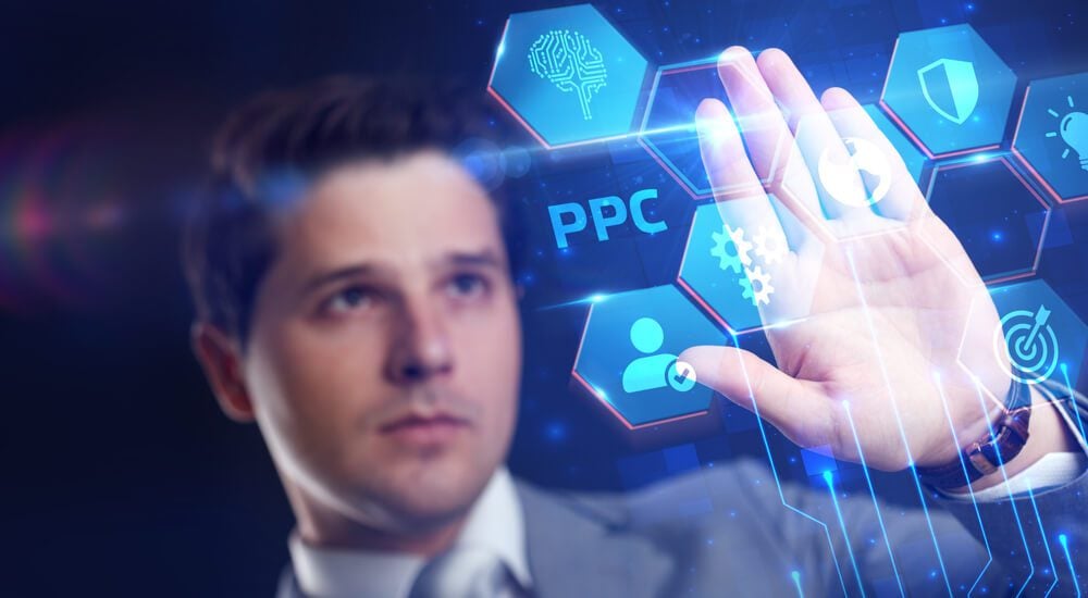 ppc professional_Business, Technology, Internet and network concept. PPC Pay per click payment. Technology digital marketing.