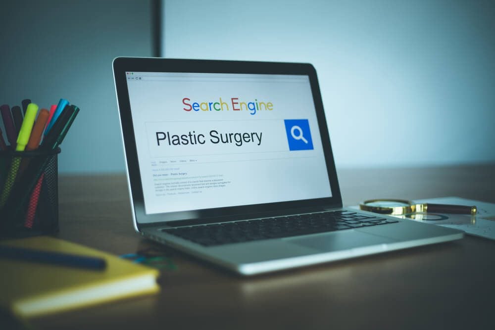 search engine cosmetic_Search Engine Concept: Searching PLASTIC SURGERY on Internet