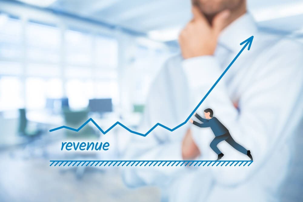 boost revenue_Increase revenue concept. Businessman accelerate revenue growth