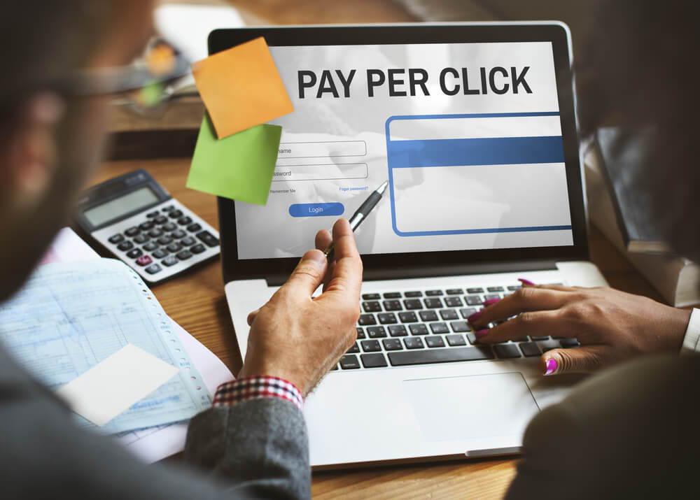 pay per click professional_Pay Per Click Login Website Payment Graphic Concept