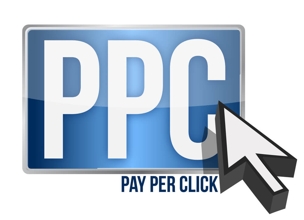 white label ppc_PPC - pay per click button illustration design over white