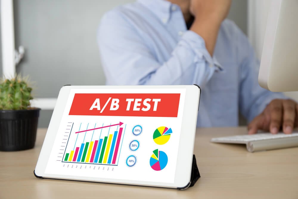 a/b split testing_A/B TEST start and A-B comparison. Split testing