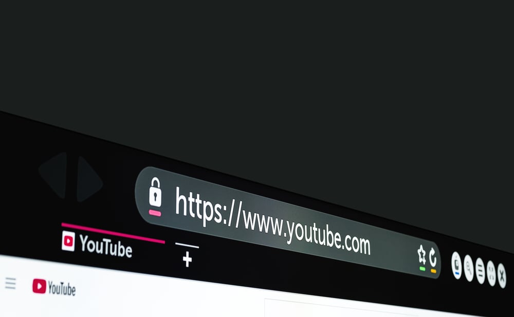 youtube seo_screen with the YouTube secure page into web-browser