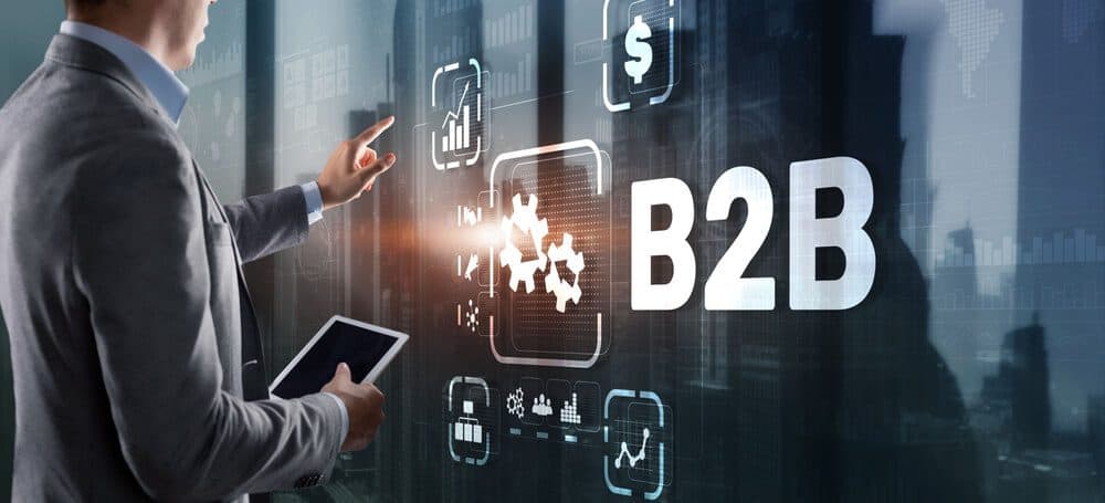 b2b company_B2B Business Technology Marketing Company Commerce concept. Business to Business