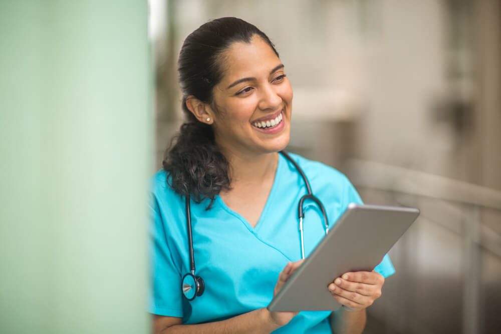 hospital_Smiling female healthcare professional at work