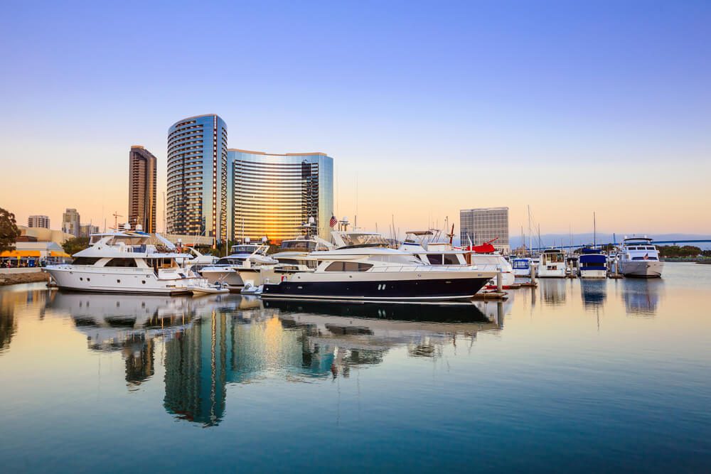 san diego boating_City View with Marina Bay at San Diego, California USA