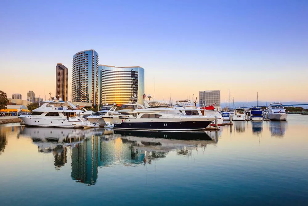san diego boating_City View with Marina Bay at San Diego, California USA