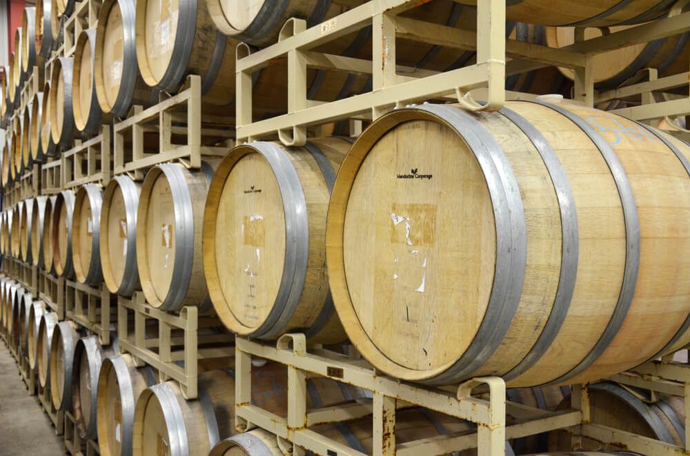 San Diego Winery_SAN DIEGO, USA- JULY 1, 2019: Barrels in a wine-cellar located in San Diego, USA.