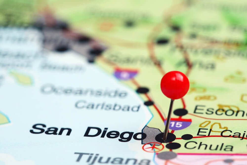 san diego agency_San Diego pinned on a map of USA
