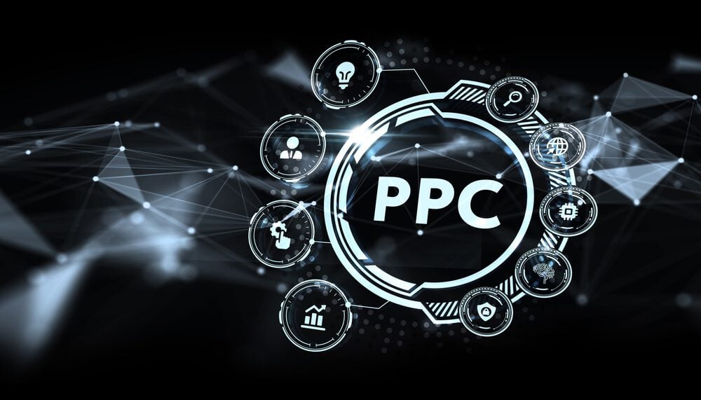 ppc_Pay per click payment technology digital marketing internet concept of virtual screen. PPC 3d illustration