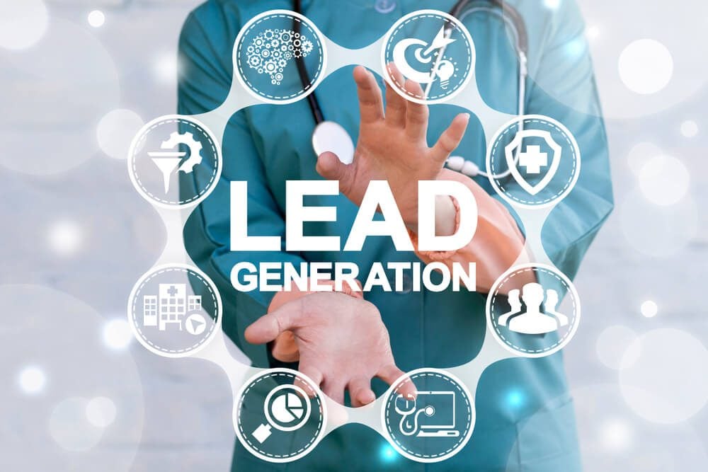 lead generation_Lead Generation Health Care concept. Doctor using virtual interface offers lead generation text icon. Medical Generate Leads.