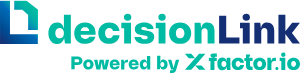 teal and dark blue DecisionLink logo