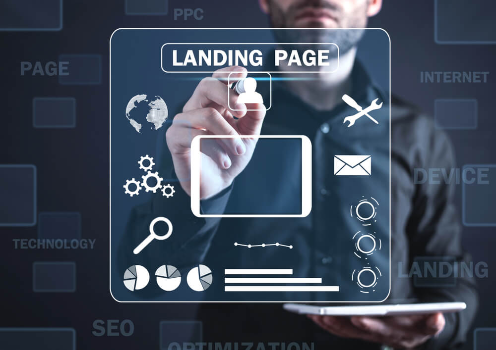 landing page_Online web business. Landing page. Internet, technology, business