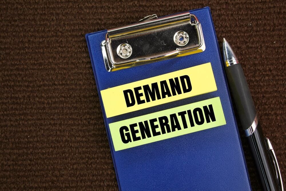 demand generation_colored pen and paper with the word Demand Generation
