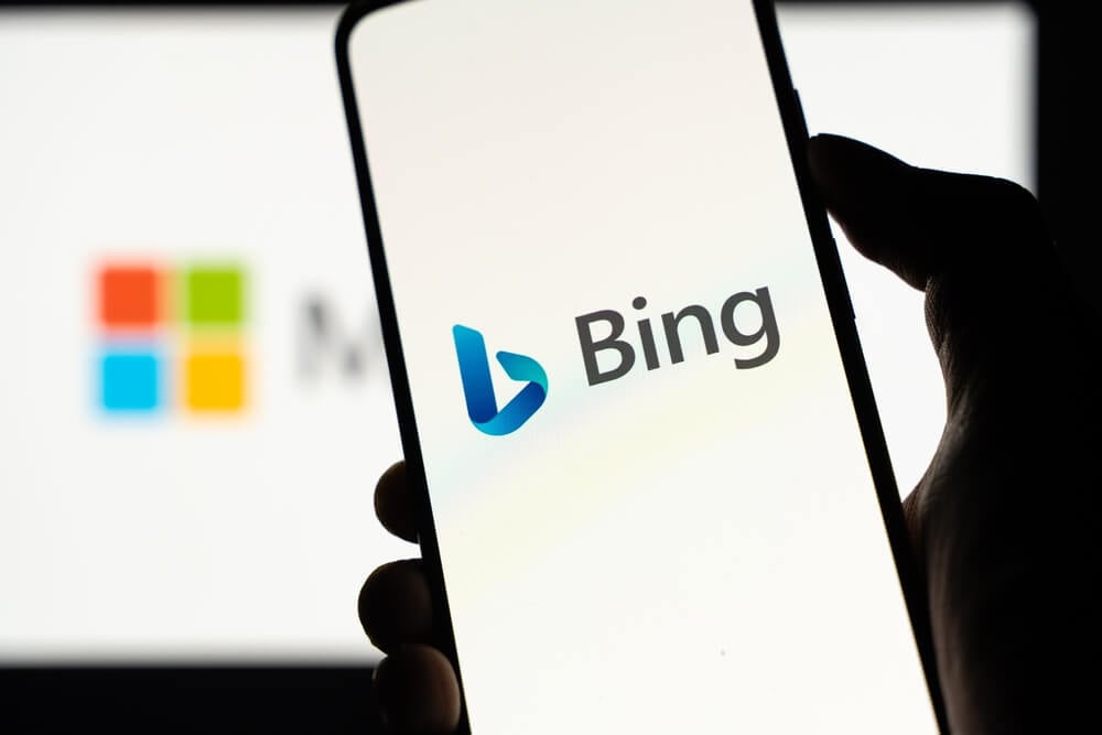 bing_West Bangal, India - july 5, 2023 : Microsoft Bing ai logo on phone screen stock image.