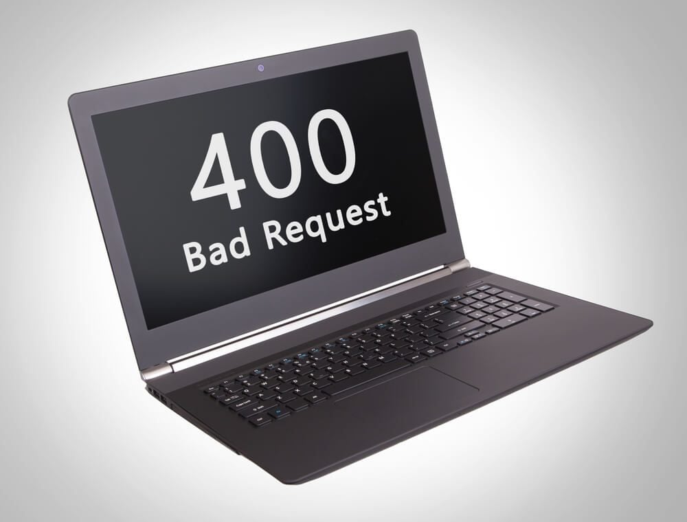 400 error_HTTP Status code on a laptop screen - 400, Bad Request