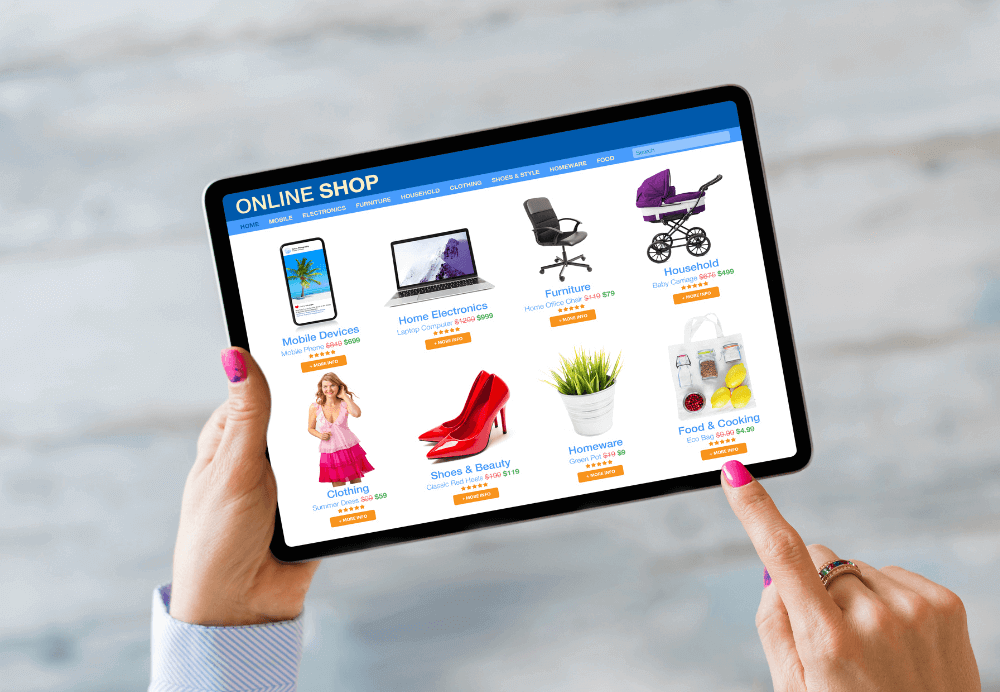 eCommerce_Woman shopping on online store by using tablet computer
