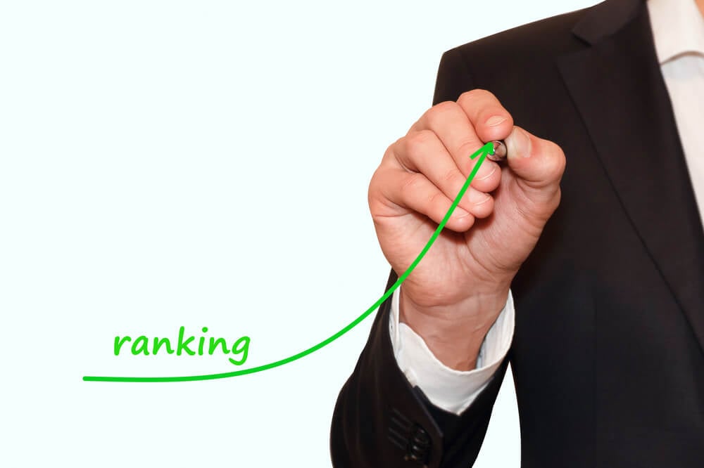 SEO ranking_Hand writing inscription "Ranking", with marker,business concept