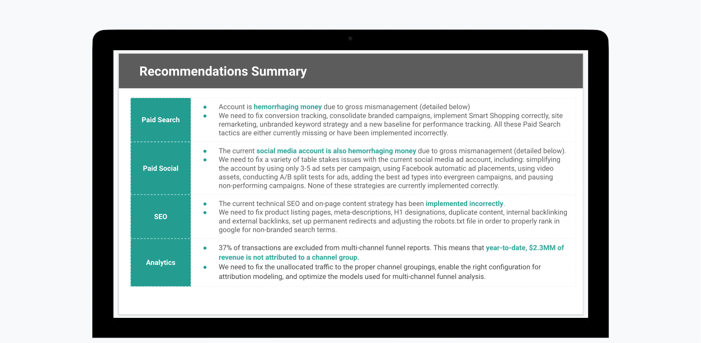 Recommendations Summary