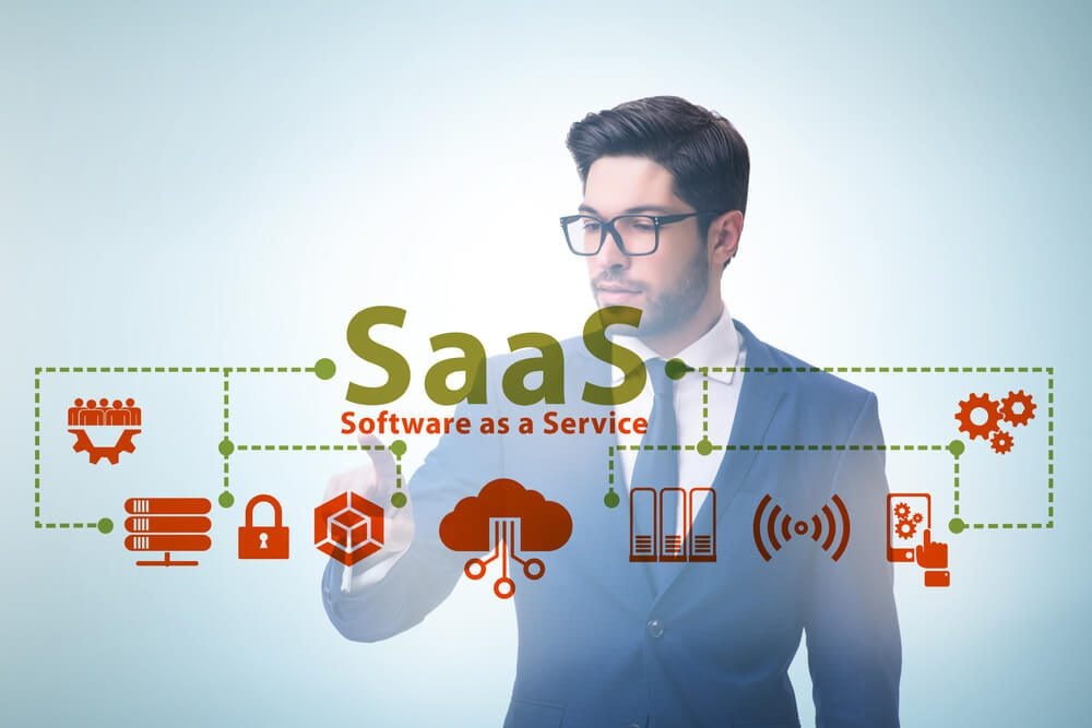 SaaS_Software as a service - SaaS concept with businessman