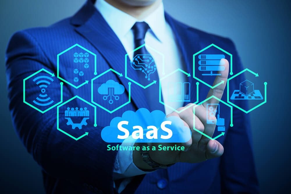 SaaS_Software as a service - SaaS concept with businessman
