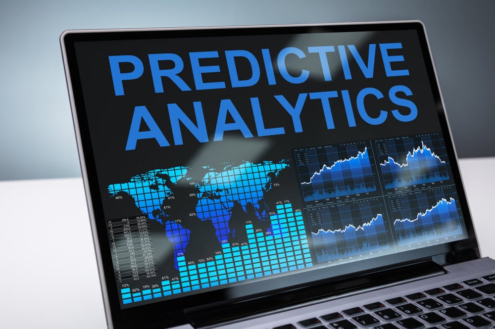 predictive analytics_Predictive Analytics Graph On Laptop In Office