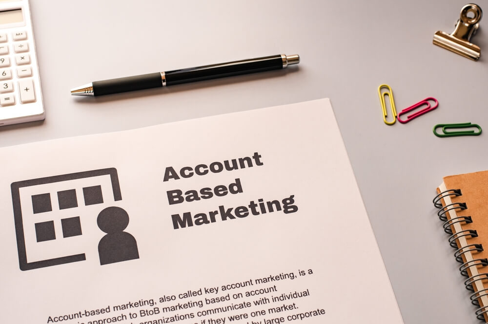 ABM_There is dummy documents that created for the photo shoot on the desk about Account Based Marketing.