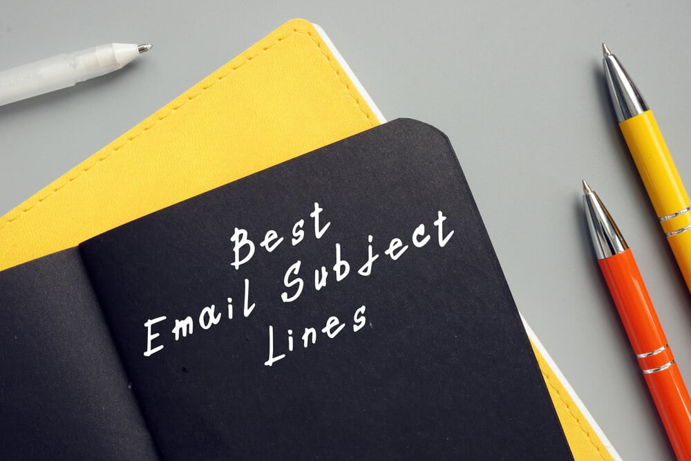 email subject line_Business concept meaning Best Email Subject Lines with phrase on the sheet.