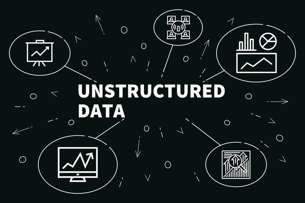 unstructured data_Conceptual business illustration with the words unstructured data